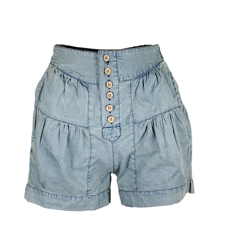 Casual elastic pocket shorts