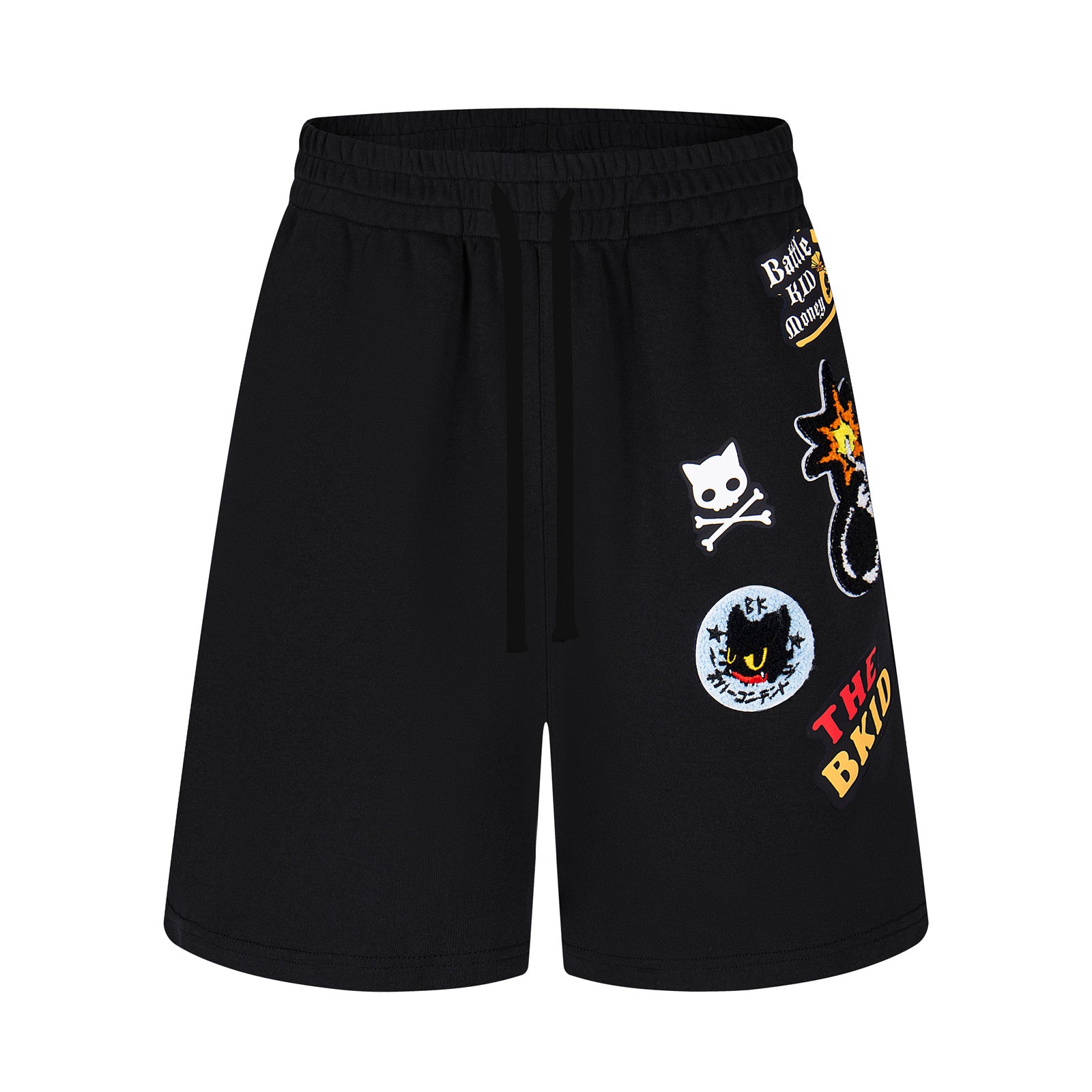 Badge Embroidery Unique Design Loose Casual Wide-Leg Shorts for Men Summer