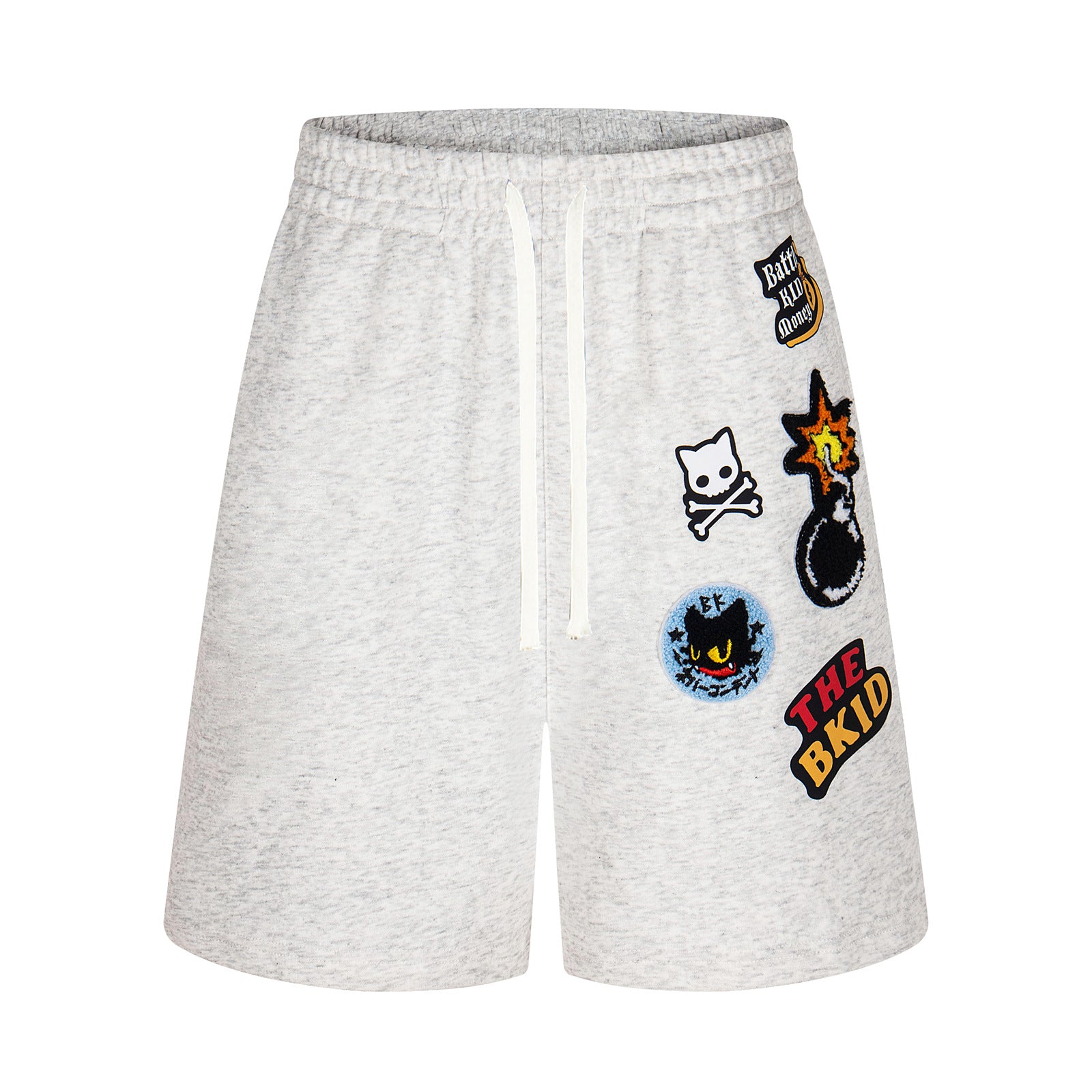 Badge Embroidery Unique Design Loose Casual Wide-Leg Shorts for Men Summer