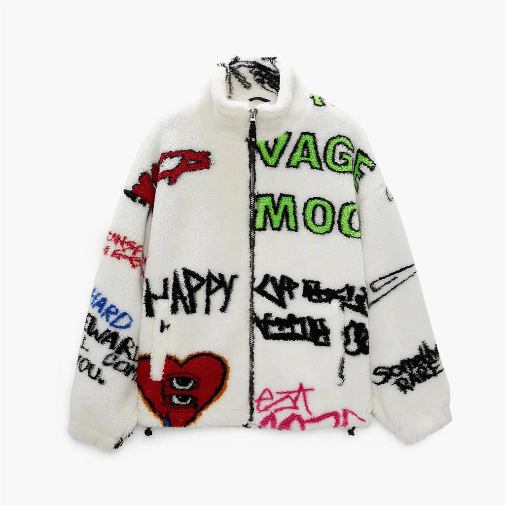 Graffiti Vibe Plush Jacket