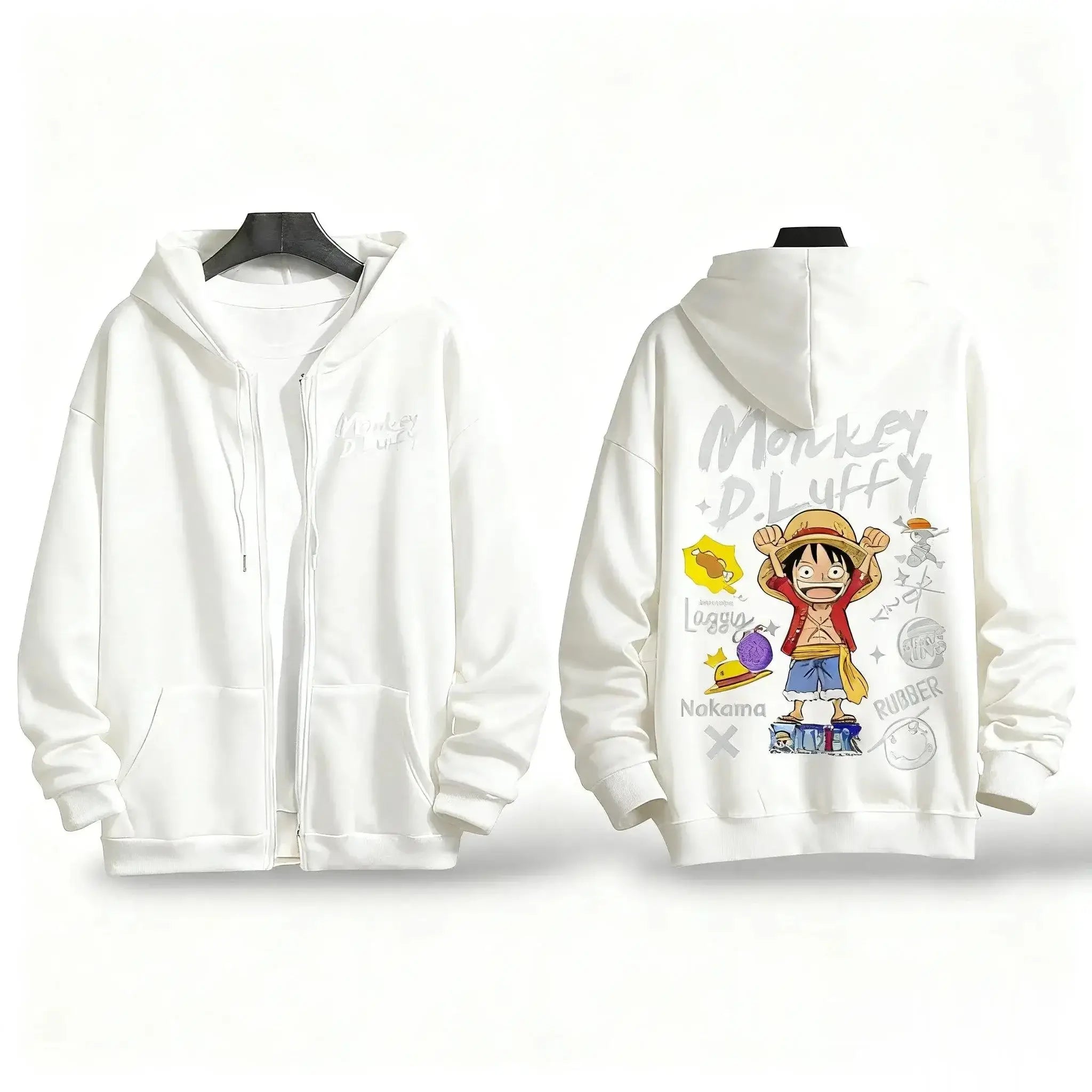 One Piece Luffy Anime Hooded Jacket Graphic Streetwear